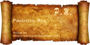 Paulnics Mia névjegykártya